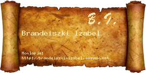 Brandeiszki Izabel névjegykártya